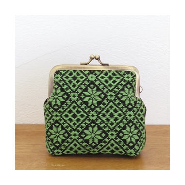 がま口ポーチ角型（黒）