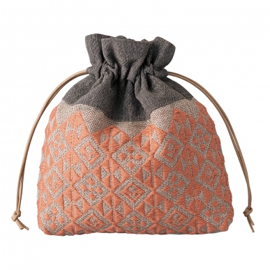 巾着ポーチ 長春色