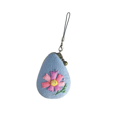 花のしずく マカロンポーチ　コスモス