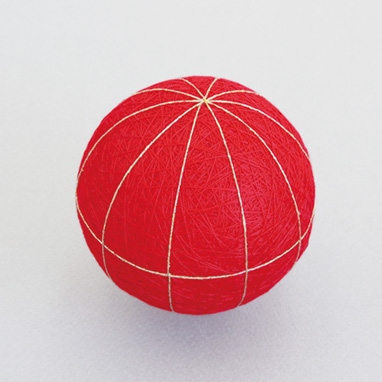 地割り済手まり芯<10等分・赤>