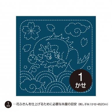 辰と青海波（藍）