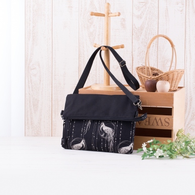 和柄のサコッシュ にわとり