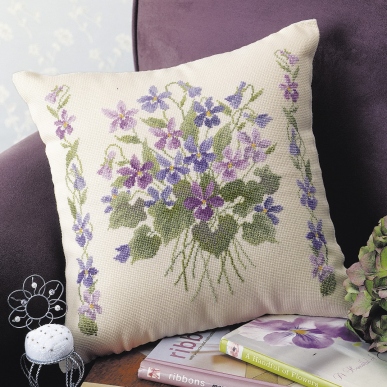 スミレのクッション
