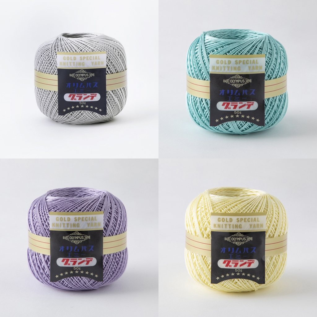 エミーグランデ50g玉巻　481番 7玉、220番 2玉、622番 2玉、540番 1玉使用