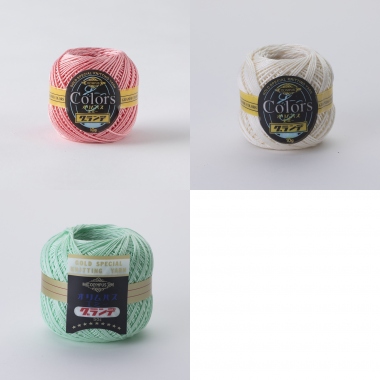 エミーグランデ50g玉巻　261番 1玉、エミーグランデ＜カラーズ＞10g玉巻　117番 2玉、804番 1玉使用