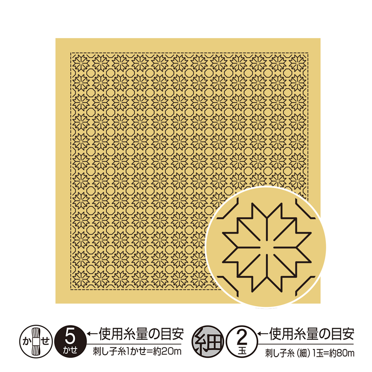 Hana-Fukin（Hitomezashi）, Sashiko, Products information, Hand 